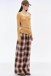 Plaid Wide Leg Pants - My Store