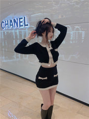 Soft Cashmere Knitted Top & Skirt Set