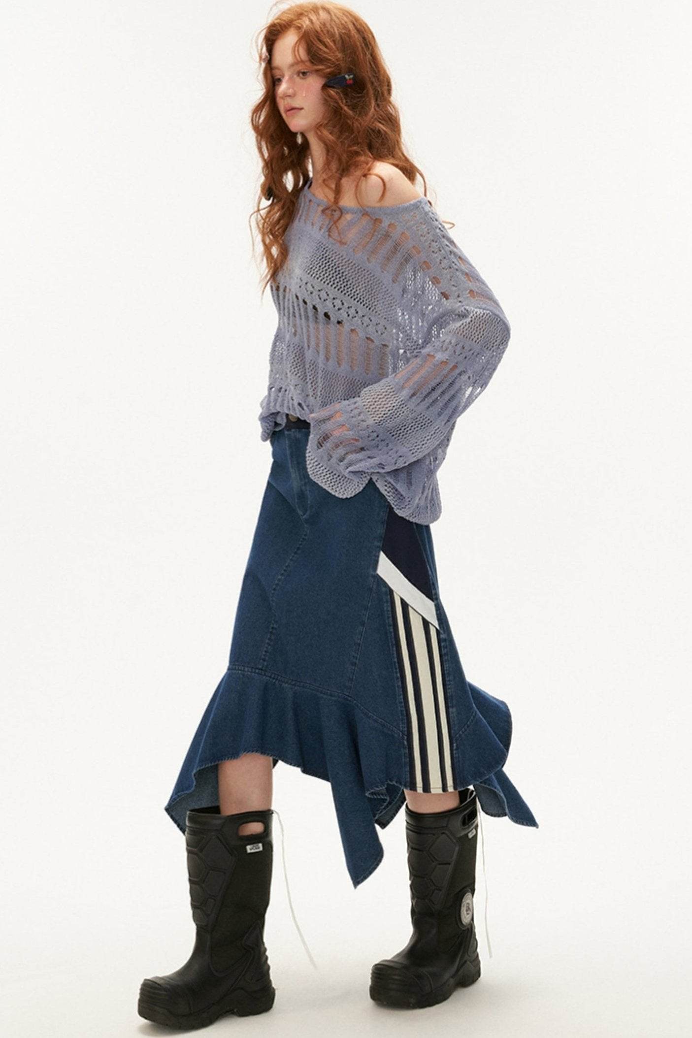 Vintage Irregular Denim Skirt - My Store