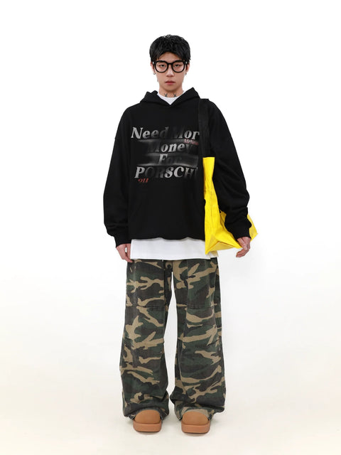 Letter Print Pullover Hoodie