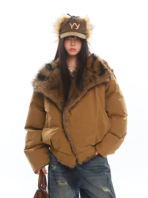 American Retro Large Fur Collar Coat