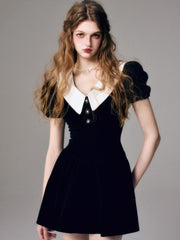 Velvet Doll Collar Dress