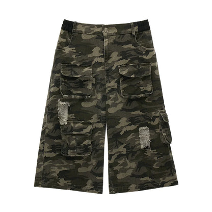 Camouflage Denim Shorts
