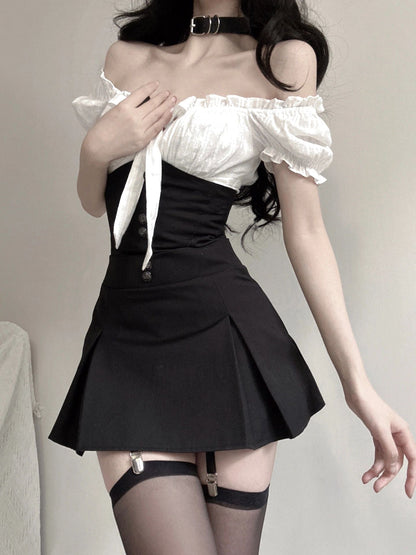 Olivia Top & Suspender Skirt Set