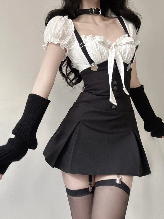 Olivia Top & Suspender Skirt Set