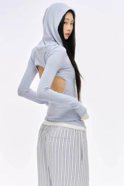 Backless Layered Hood Top - My Store