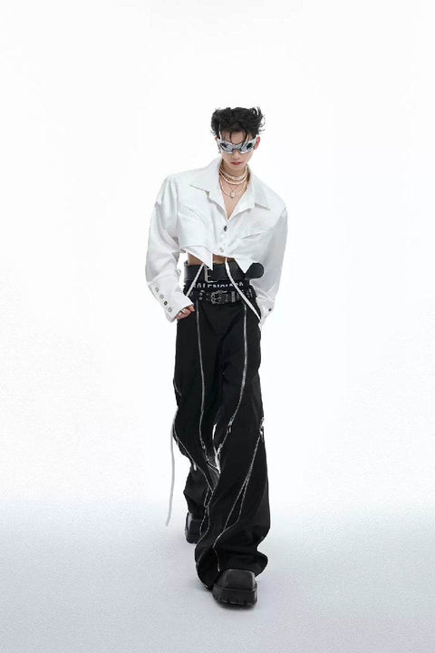 Deconstructed Zipper Flare Trousers - My Store