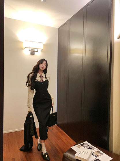 Blazer Jacket & Long Dress Set