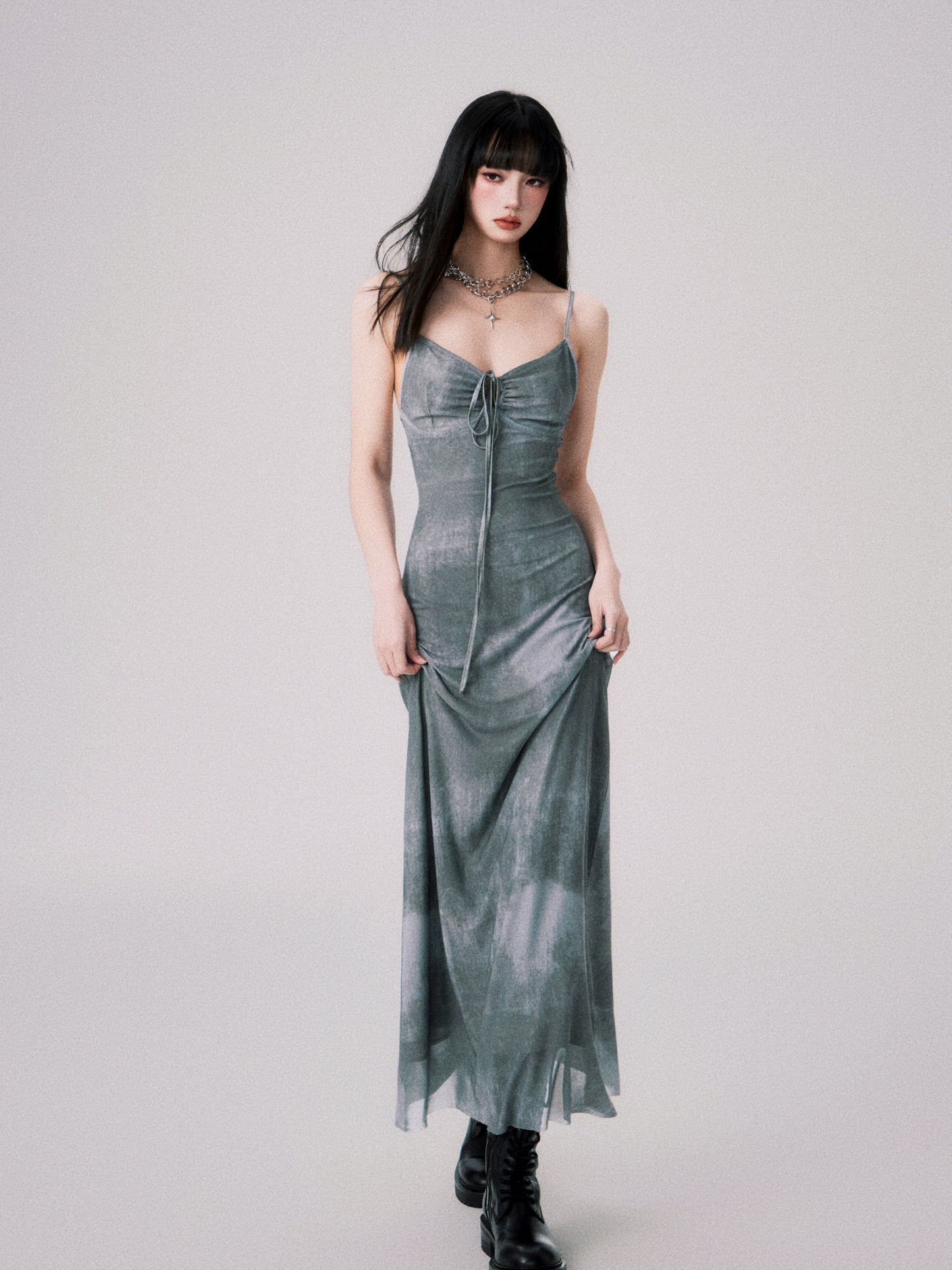 メッシュエラスティックドレス