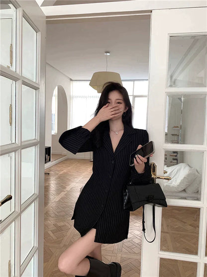 Black Striped Long Sleeve Top