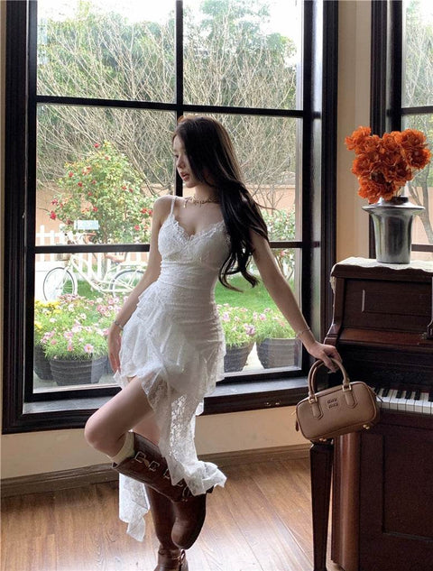 White Ruffle Dress - My Store