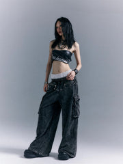 Black Fade Wash Pants