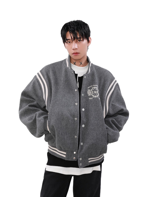 Emblem Embroidery Baseball Jacket