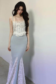 One-Shoulder Lace Mermaid Dress - My Store