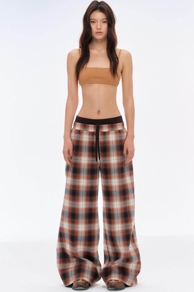 Plaid Wide Leg Pants - My Store