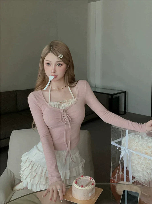 Layered Top & Ruffle Skirt Set