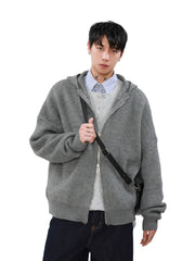 Oversize Zipper Knit Hoodie