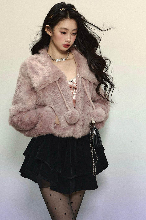 Loose Crop Fur Winter Coat - My Store