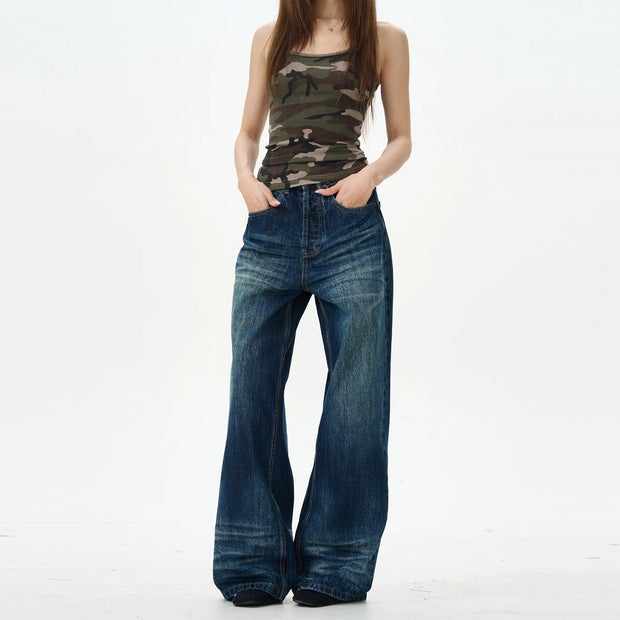 Classic Wide Leg Dark Wash Jeans