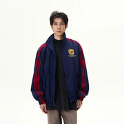 Three-Stripe Oversize Zipper Jacket