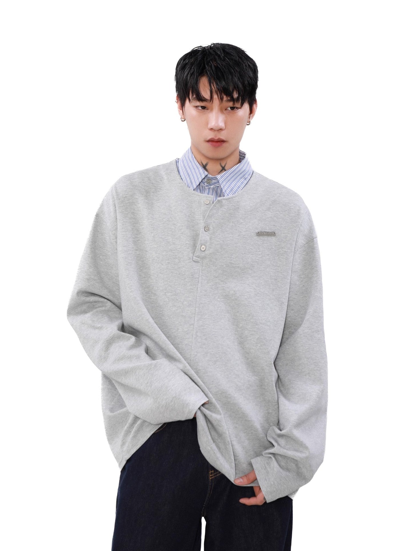 フェイクレイヤードロングスリーブTシャツ