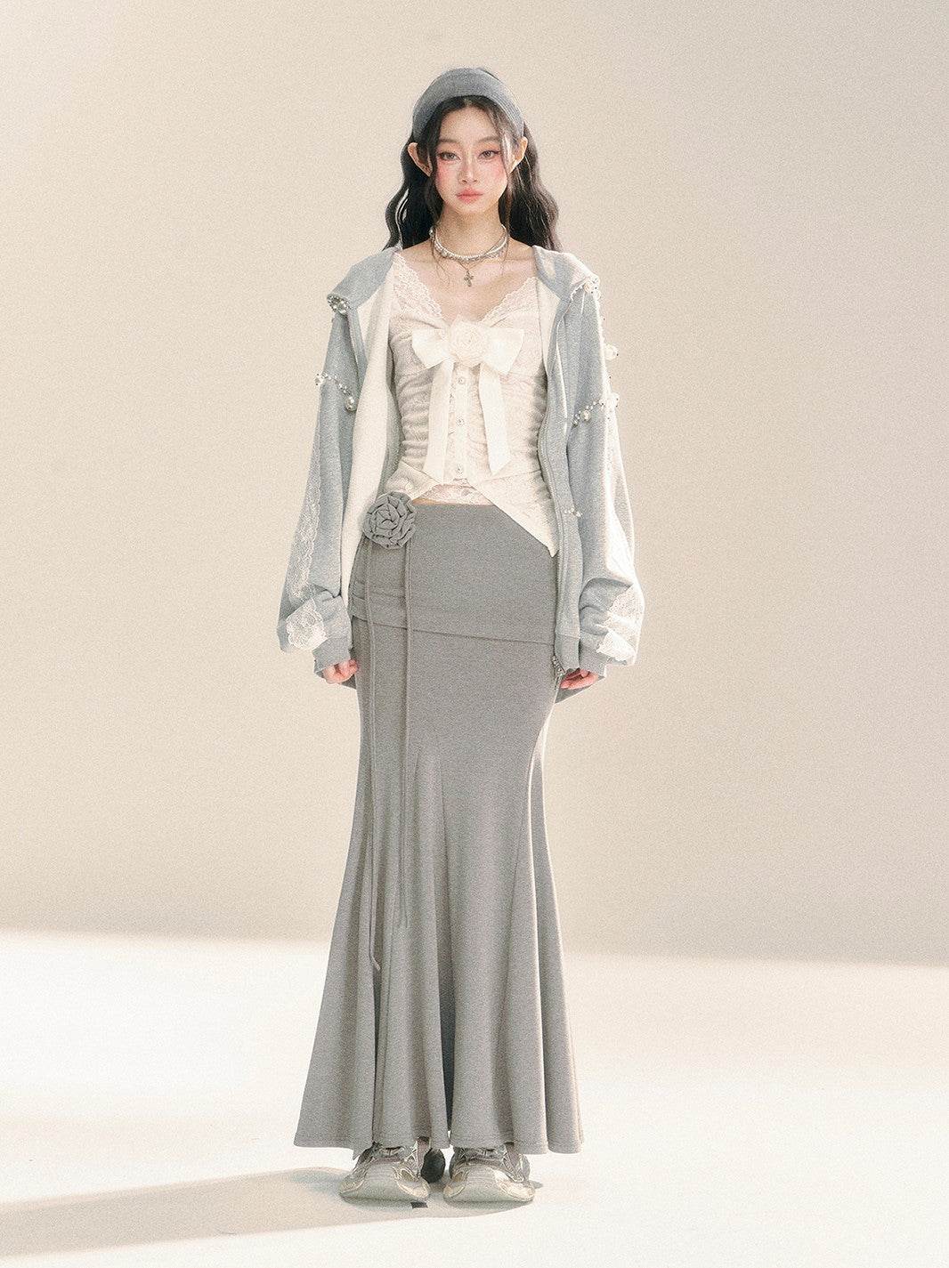 Fishtail Gray Long Skirt - My Store