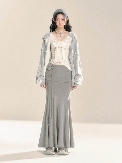 Fishtail Gray Long Skirt - My Store