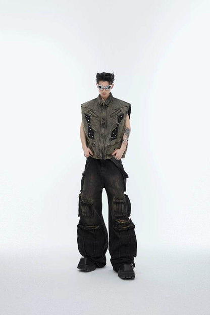 Hand-Painted Distressed Jeans - My Store