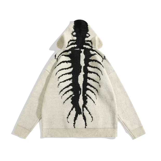 Oversize Embroidery Knit Hoodie