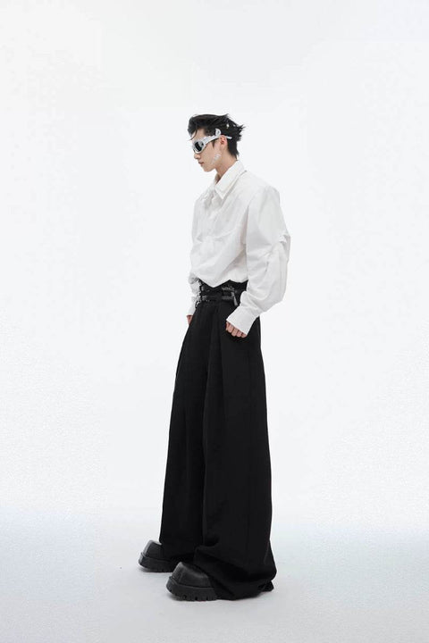 Pleated High-Waist Trousers - My Store