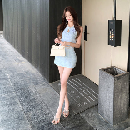 French Top & Skirt Set