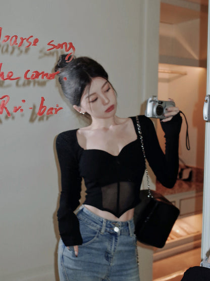 Corset Mesh Accent Top