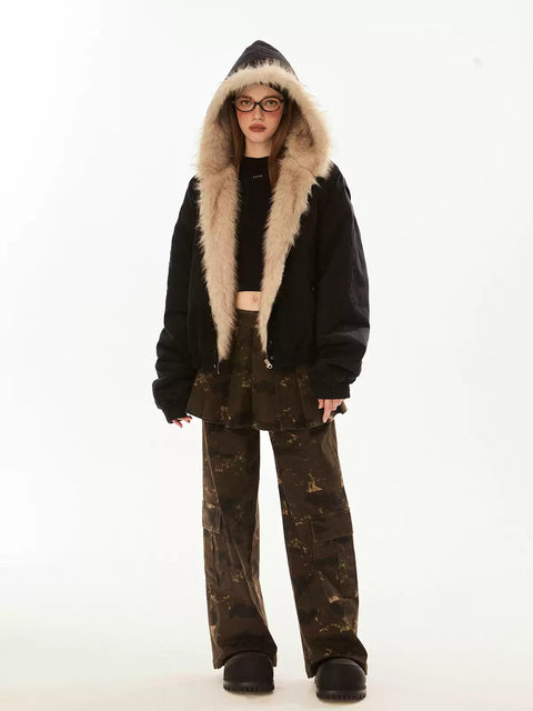 Faux Fur Fleece Jacket