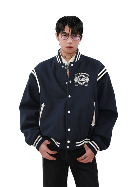 Emblem Embroidery Baseball Jacket