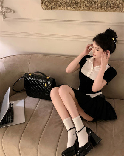 White Blouse With Black Accent Top
