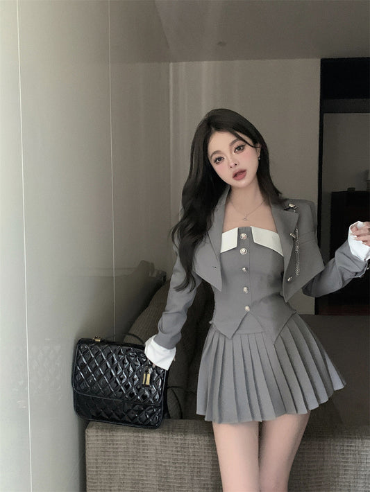 Tanya Top Skirt & Coat Set