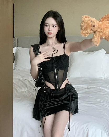 Marla Black Top & Skirt