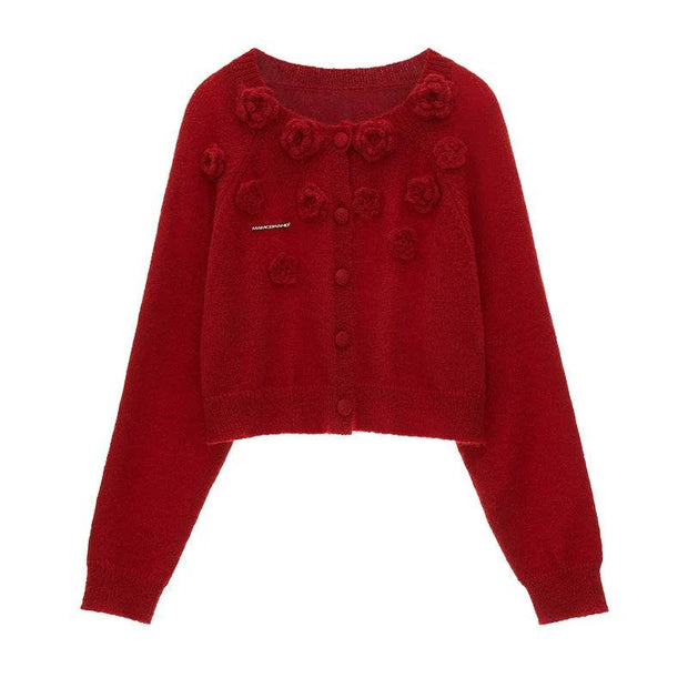 Rose Cropped Cardigan - My Store