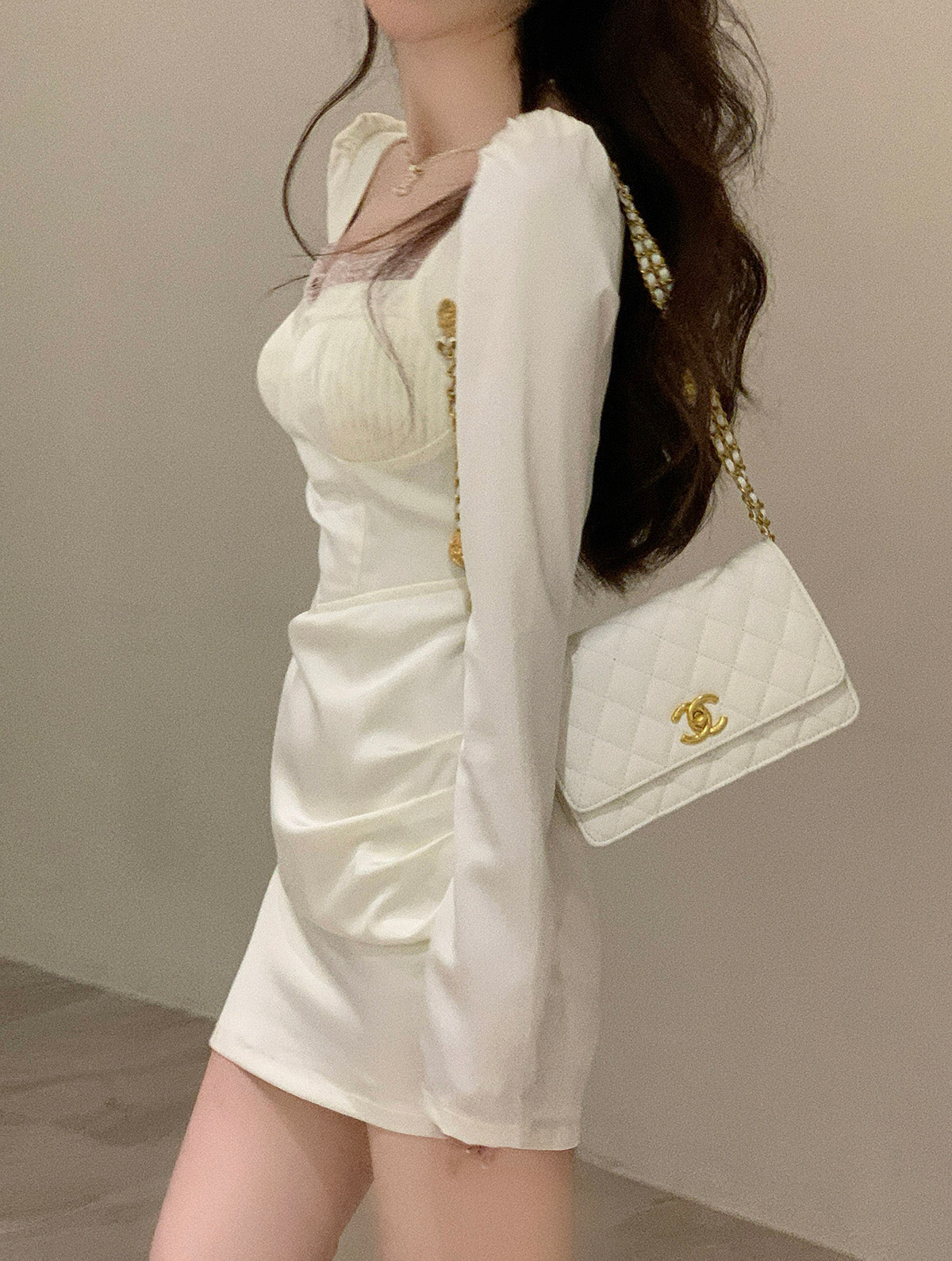 Lace Satin Dress
