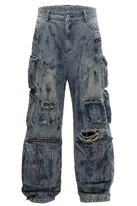 Hand-Painted Distressed Jeans - My Store