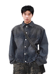 Clean Fit Patchwork Short Denim Jacket