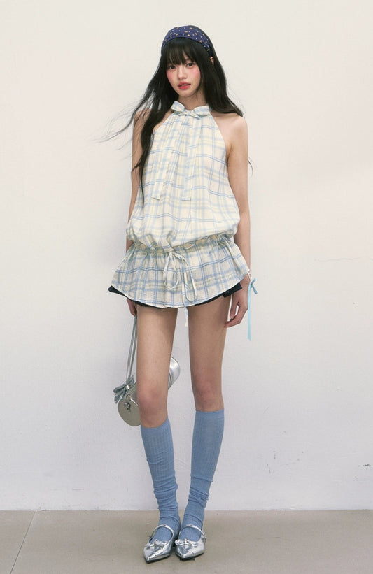 (Pre-Sale) Blue Plaid Summer Dress