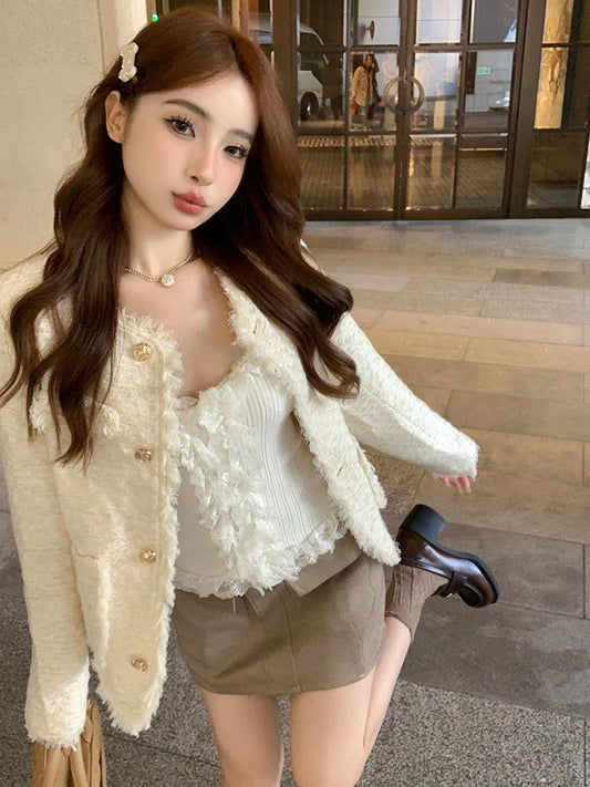 Gold Button White Jacket