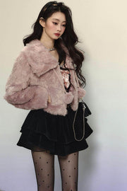 Loose Crop Fur Winter Coat - My Store