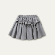 Casual Gray Check Panel Skirt Top & Skirt Set - My Store