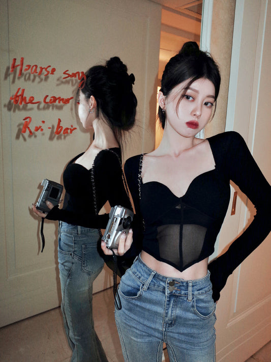Corset Mesh Accent Top