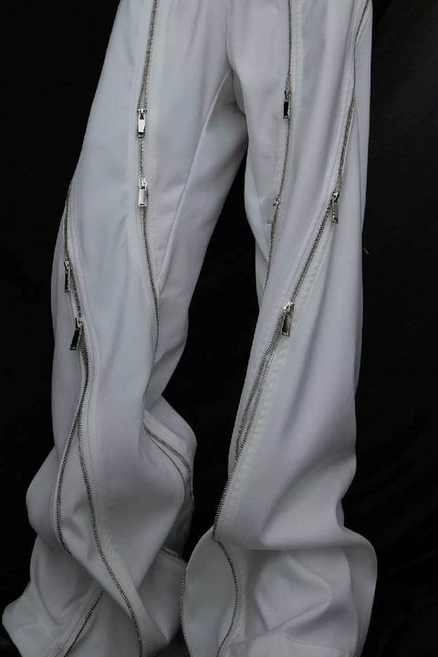 Deconstructed Zipper Flare Trousers - My Store