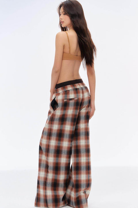 Plaid Wide Leg Pants - My Store