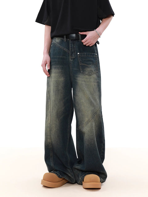 Wash Wide Leg Denim Jeans