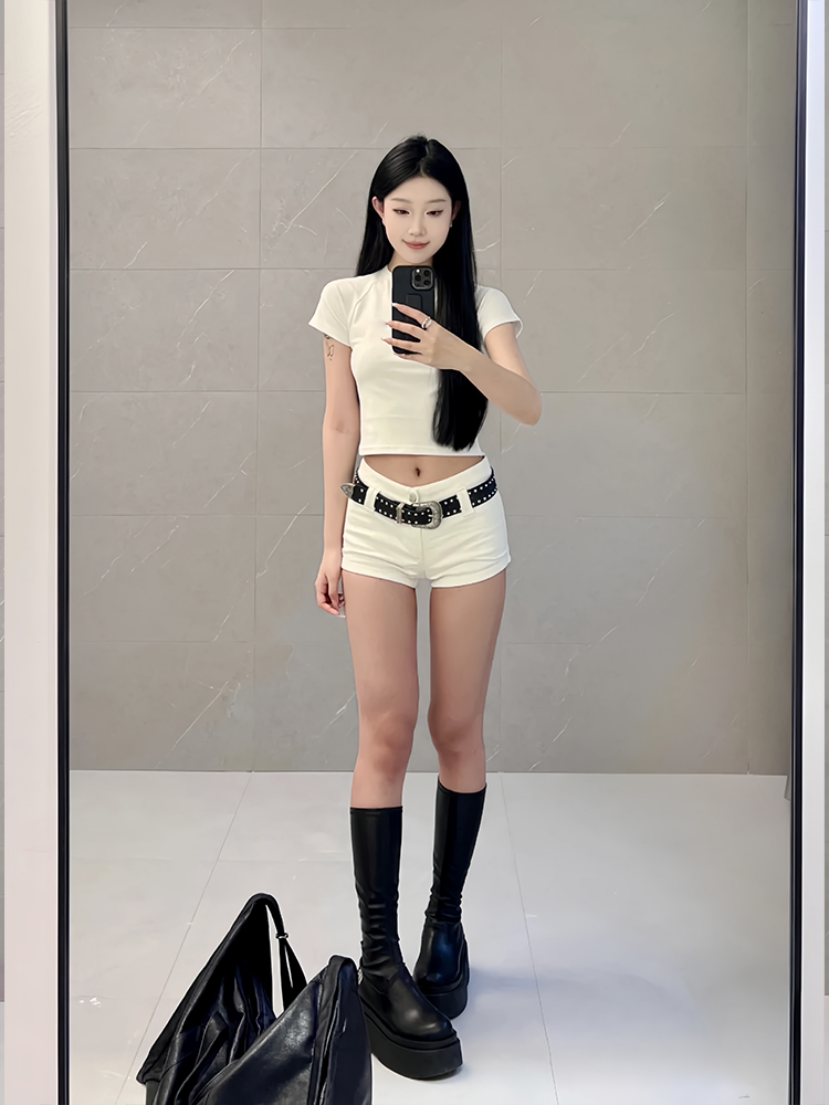 Matching Top & Shorts Belt Set